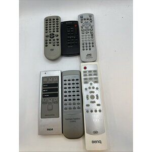 Remote Controls RCA Harmon Carden JVC Sony Benq Untested Lot of 6